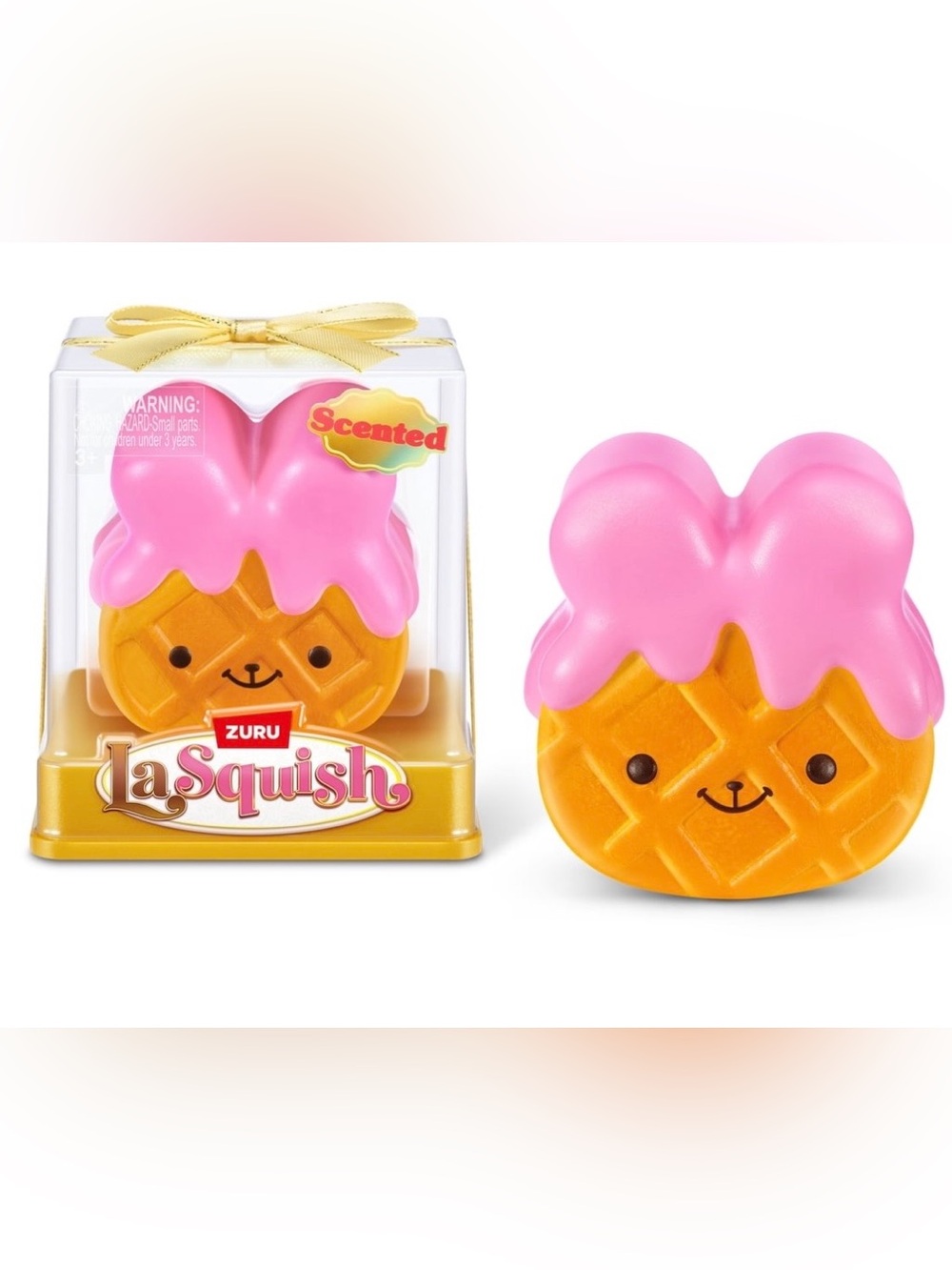 LaSquish Scented Pink & Orange Waffle Squishy Toy for Kids
